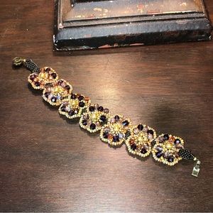 Handmade by deb floral beaded bracelet